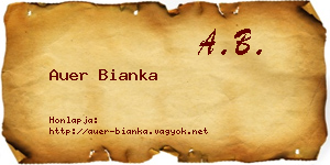 Auer Bianka névjegykártya